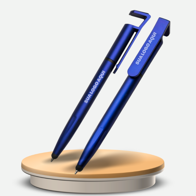 Caneta touch com suporte para celular